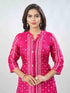 Amchoor Fuchsia Russian Silk Ethnic Motifs Kurta Sets For Womens