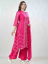 Amchoor Fuchsia Russian Silk Ethnic Motifs Kurta Sets For Womens