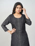 Amchoor Black Silk Embellished Kurti Set for Womens