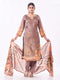 Amchoor Brown Silk Digital Prints Kurti Set for Womens
