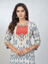 Amchoor Cream Crepe Digital Prints Kurta Sets for Womens