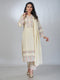 Amchoor Off White Cotton Embroidered Kurta Sets For Womens