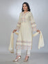 Amchoor Off White Cotton Embroidered Kurta Sets For Womens