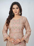 Amchoor Mauve Chanderi Embroidered Kurta Sets for Womens