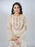 Amchoor Beige Organza Solid Kurta Sets For Womens