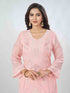 Amchoor Pink Organza Embroidered Kurta Sets For Womens