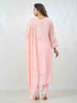 Amchoor Pink Organza Embroidered Kurta Sets For Womens
