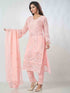Amchoor Pink Organza Embroidered Kurta Sets For Womens