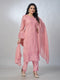 Amchoor Pink Mul Chanderi Embroidered Kurta Sets For Womens