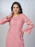 Amchoor Pink Mul Chanderi Embroidered Kurta Sets For Womens