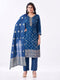 Amchoor Teal Russian jacquard Gold Print Kurti Set for Womens