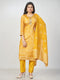 Amchoor Mustard Russian jacquard Bandhani Kurti Set for Womens