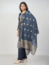 Amchoor Navy Russian jacquard Gold Print Kurti Set for Womens