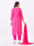 Amchoor Fuchsia Russian Silk Bandhani Kurti Set for Womens