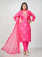Amchoor Fuchsia Russian silk Bandhani Kurti Set for Womens