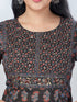 Amchoor Black Cotton Floral Kurta Sets For Womens
