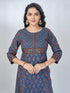 Amchoor Blue Cotton Floral Kurta Sets For Womens