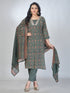 Amchoor Green Cotton Floral Kurta Sets For Womens
