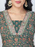 Amchoor Green Cotton Floral Kurta Sets For Womens