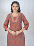 Amchoor Maroon Cotton Floral Kurta Sets For Womens