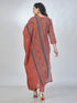 Amchoor Maroon Cotton Floral Kurta Sets For Womens