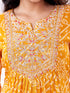 Amchoor Mustard Russian Silk Bandhani Kurti Set for Womens