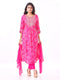 Amchoor Fuchsia Russian Silk Bandhani Kurti Set for Womens