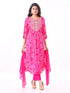 Amchoor Fuchsia Russian Silk Bandhani Kurti Set for Womens