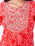 Amchoor Red Russian Silk Bandhani Kurti Set for Womens
