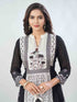 Amchoor Black Russian Silk Digital Prints Kurta Sets For Womens