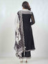 Amchoor Black Russian Silk Digital Prints Kurta Sets For Womens