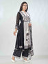 Amchoor Black Russian Silk Digital Prints Kurta Sets For Womens