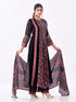 Amchoor Black Georgette Floral Kurti Set for Womens