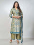 Amchoor Green Muslin Digital Prints Kurta Sets for Womens