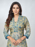 Amchoor Green Muslin Digital Prints Kurta Sets for Womens