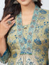 Amchoor Green Muslin Digital Prints Kurta Sets for Womens