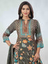 Amchoor Black Viscose Silk Digital Prints Kurta Sets For Womens