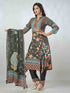 Amchoor Black Viscose Silk Digital Prints Kurta Sets For Womens