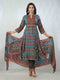 Amchoor Blue Viscose Silk Digital Prints Kurta Sets For Womens