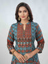 Amchoor Blue Viscose Silk Digital Prints Kurta Sets For Womens