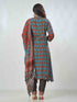 Amchoor Blue Viscose Silk Digital Prints Kurta Sets For Womens