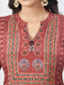 Amchoor Maroon Viscose Silk Digital Prints Kurta Sets For Womens
