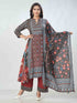 Amchoor Black Viscose Silk Digital Prints Kurta Sets For Womens