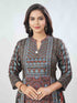 Amchoor Black Viscose Silk Digital Prints Kurta Sets For Womens