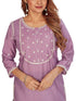 Amchoor Purple Solid Printed Viscose Silk Kurti for Women's