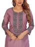 Amchoor Purple Solid Printed Viscose Silk Kurti for Women's