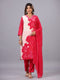 Pink Bandhani Print Mirror Work Kurti Set