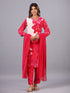 Pink Bandhani Print Mirror Work Kurti Set