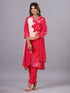Pink Bandhani Print Mirror Work Kurti Set