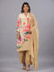 Cream Digital Print Mirror Work Kurti Set